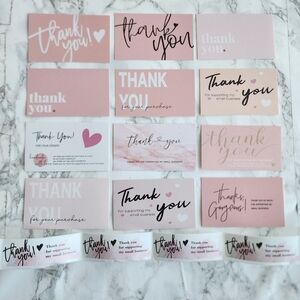 220pc Thank You Business Cards & Stickers